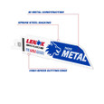 Lenox LENOX Lazer Metal Cutting Reciprocating Saw Blade, Bi-Metal, 6-Inch, 14 Tpi, 5/Pk