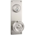 Emtek 8112 Modern 3-5/8" Center-to-Center Keyed Sideplate Lockset, Passage/Single Keyed - Brass Tubular