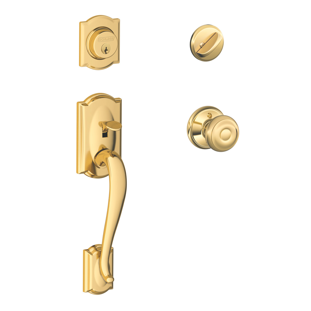 Schlage F60 Camelot Georgian Knob Handleset | ZenSupply