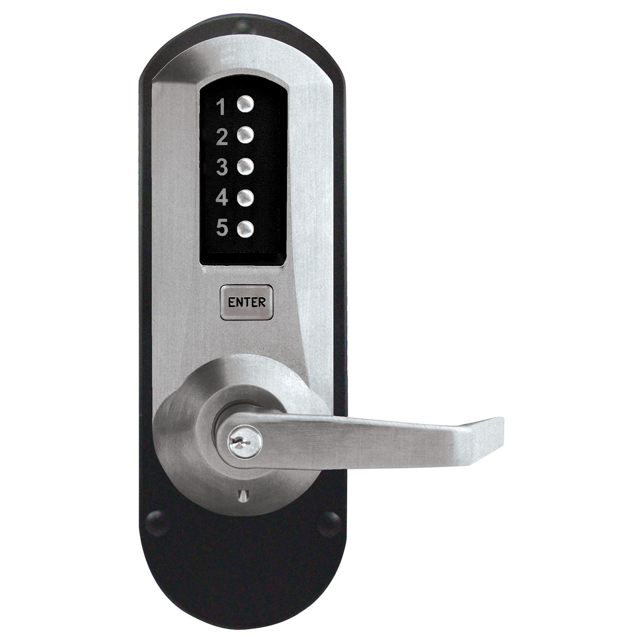 Kaba Simplex LP1000 Series Metal Mechanical Pushbutton Exit Trim Lock with Lever, Combination Entry and Key Override, I C Best and Equivalents (6 - 3