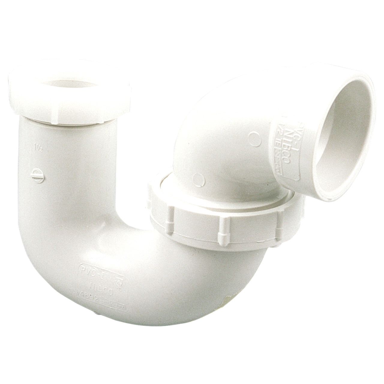 Nibco 4892 P-Trap with Union Joint Hub x SJ - PVC DWV - Fast Free