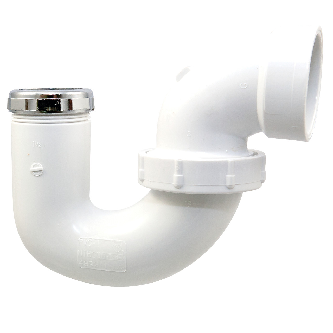 Nibco 4892-C P-Trap with Union Joint Hub x SJ with Chrome Nut