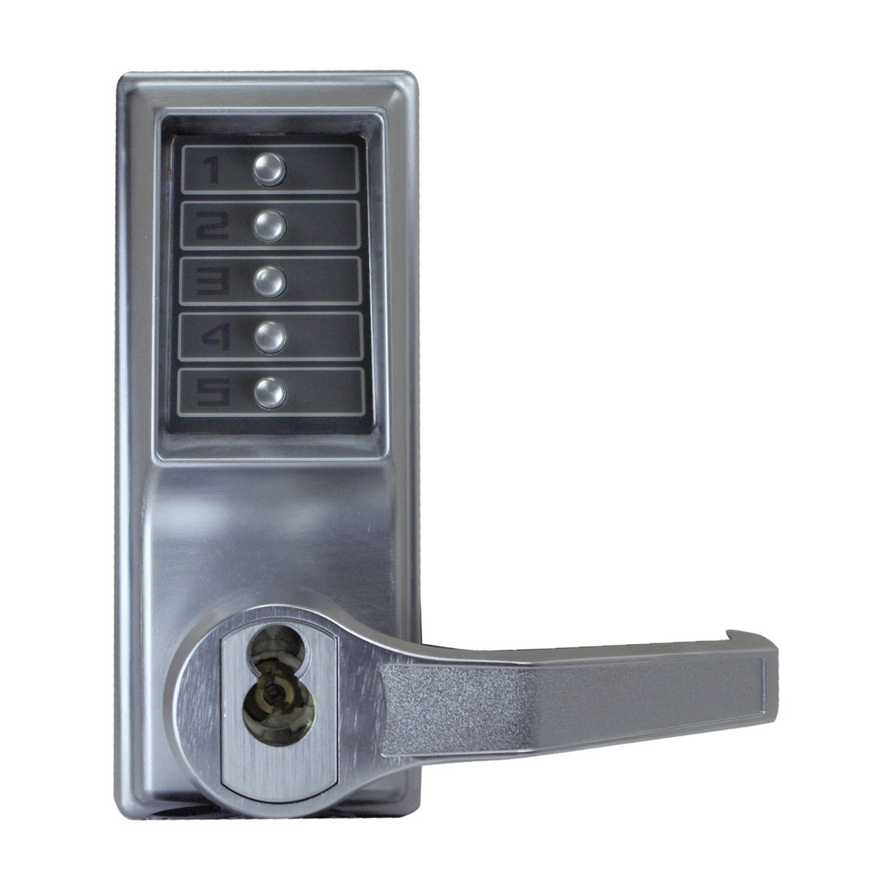Kaba Access Control LL1011-26D-41 Simplex Access Control Lock, 8" to 4" Lever Handle, Dull Chrome - 4
