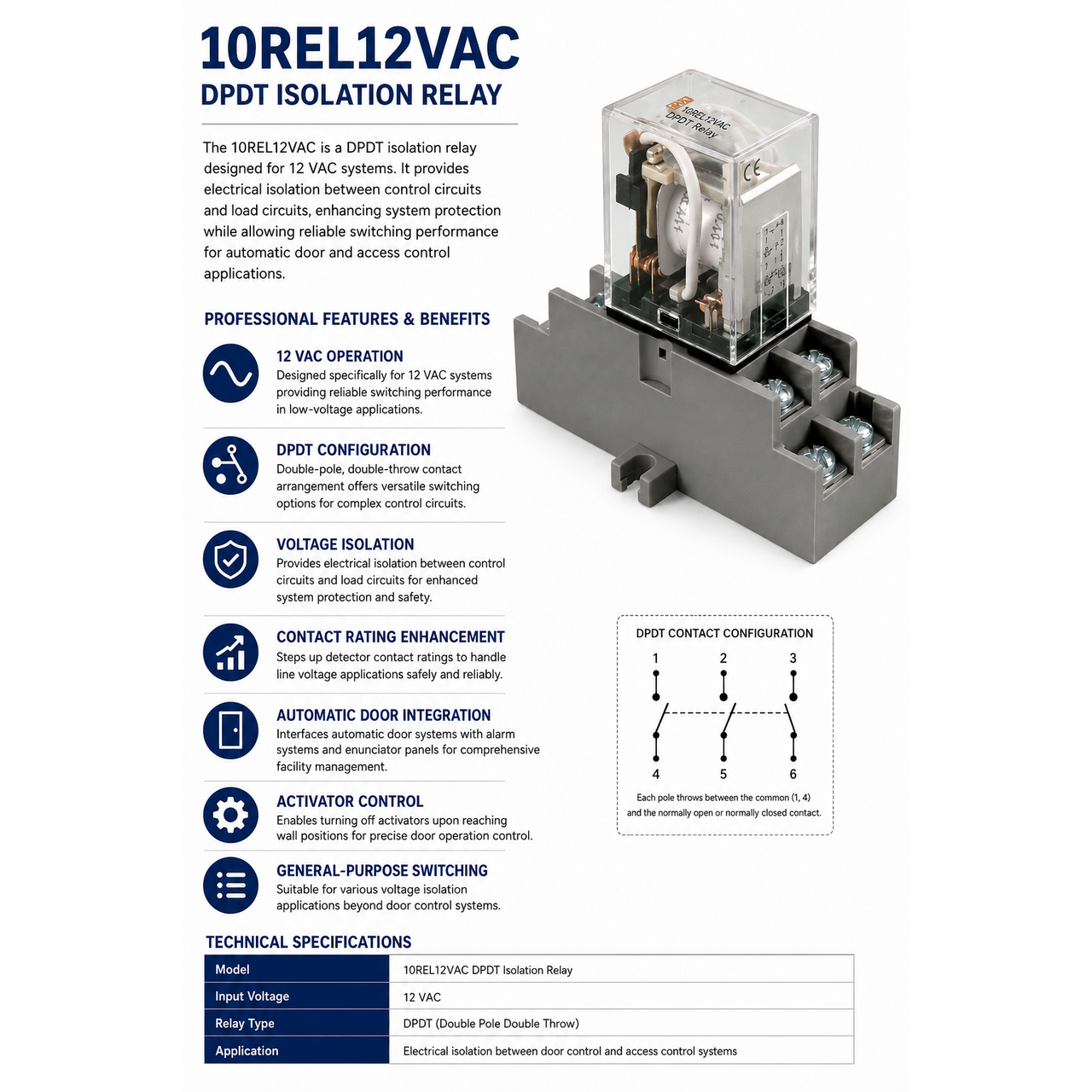 BEA 10REL12VAC DPDT Isolation Relay 12 VAC | ZenSupply