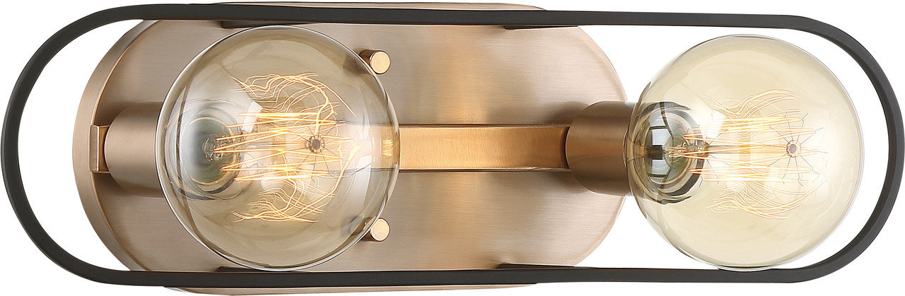 NUVO Lighting 60-6652 Chassis, 2 Light, Vanity, Copper Brushed