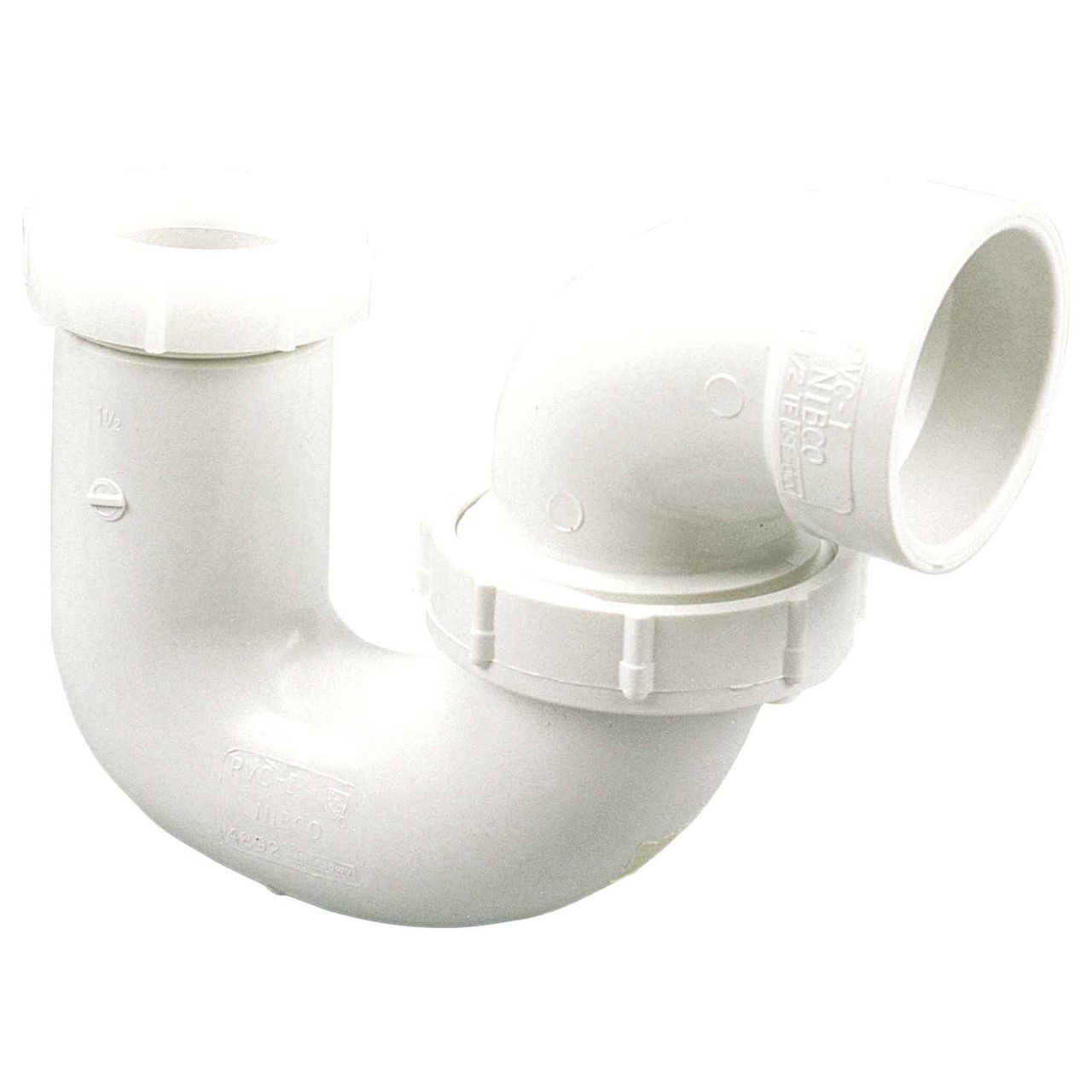 Nibco 4892 P-Trap with Union Joint Hub x SJ - PVC DWV - Fast Free