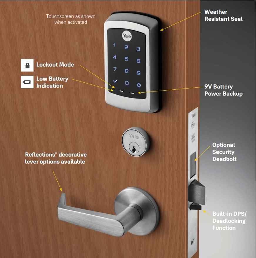 Accentra Push Button Code Lock Accentra nexTouch NTB633 Grade 1 Electronic Lock | ZenSupply