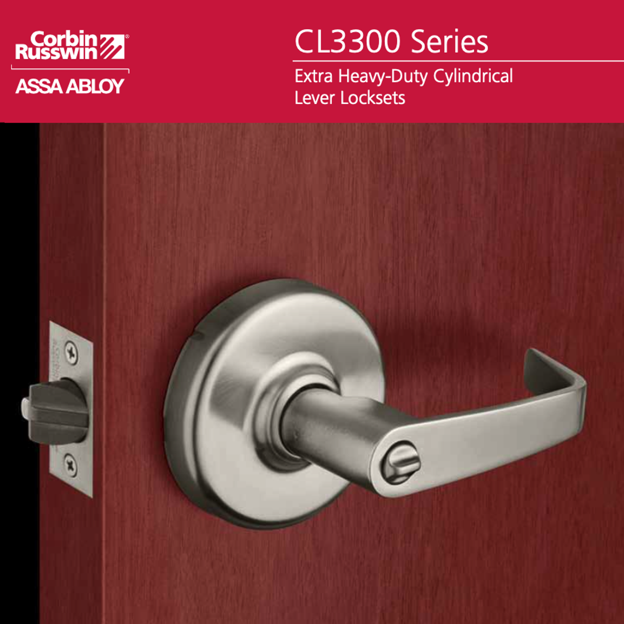 Corbin Russwin CL3381 Keyed Lever  Blank Plate Extra Heavy-Duty  Cylindrical Lever Lock