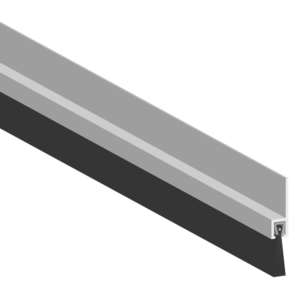 Zero 8192AA Clear Anodized Aluminum Door Sweep with Nylon Brush