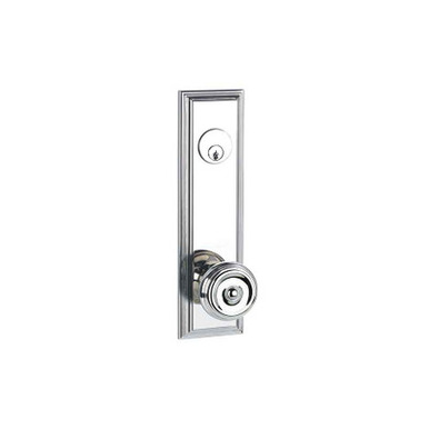 Emtek 8821 Wilshire 5-1/2" Center-to-Center Keyed Sideplate Lockset, Passage/Single Keyed, Brass Tubular