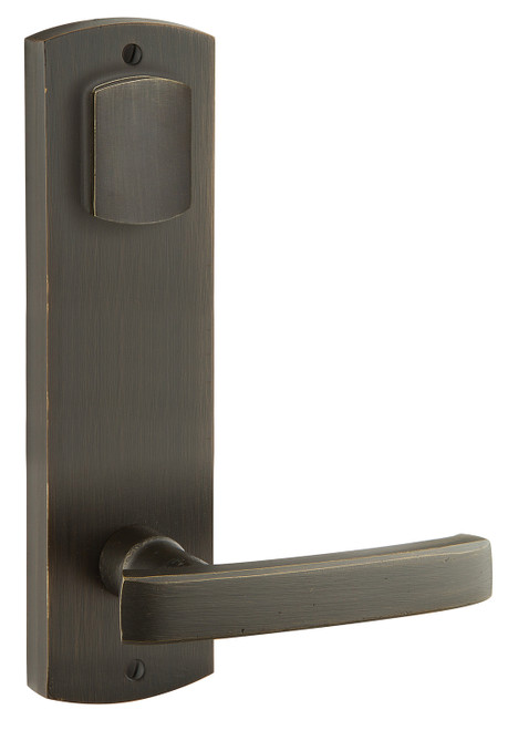 Emtek 7570 Missoula 5-1/2" Keyed Sideplate Lockset, Passage/Single Keyed - Sandcast Bronze Tubular