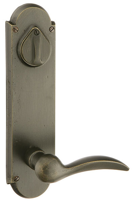 Emtek 7670 Sandcast Bronze #5 5-1/2" Keyed Sideplate Tubular Lockset, Passage/Single Keyed