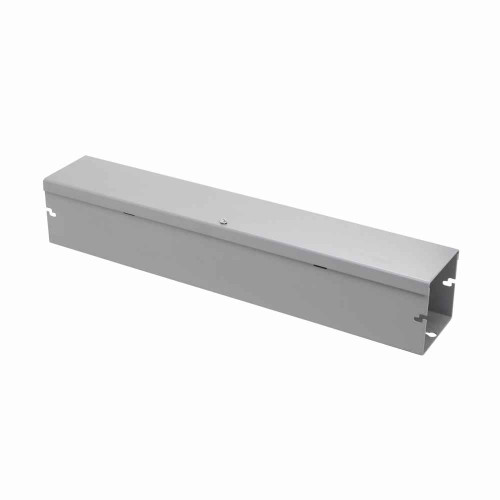 B-Line Eaton series wireway, 10" height, 36" length, 10" width, HS wireway, Thru holes, 23 top knockouts, 23 bottom knockouts, Hinged cover, 1, Steel