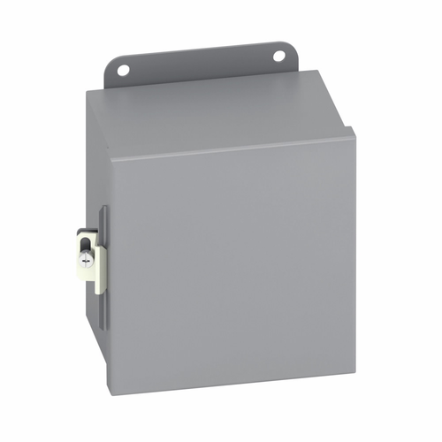 B-Line Eaton series JIC panel enclosure, 10" height, 6" length, 8" width,  12, Hinged cover, 12CHC enclosure, Wall mount, Small single door, External