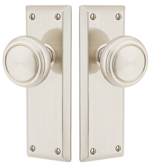 Emtek Emtek 8204 Quincy 7-1/8" Non-Keyed Sideplate Lockset, Privacy - Brass Tubular EMTEK-8204
