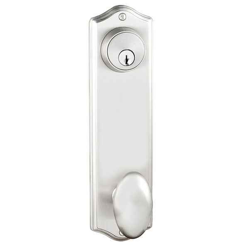 Emtek 8991 Colonial 5-1/2" Center-to-Center Keyed Sideplate Lockset, Passage/Double Keyed - Brass Tubular