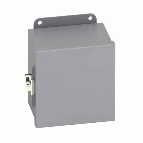 B-Line Eaton series JIC panel enclosure, 16" height, 6" length, 10" width, 12, Hinged cover, 12CHC enclosure, Wall mount, Small single door, External