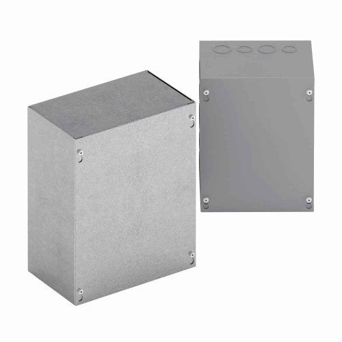 B-Line Eaton series other enclosure accessories, Type 1, ANSI 61 gray paint, Cover secured to body w/plated pan head combo screw, Galvanized steel, Ty