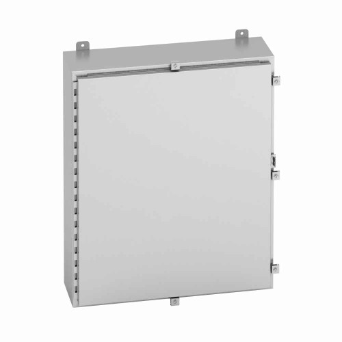B-Line Eaton series wall mounted panel enclosure, 24" height, 8" length, 16" width, 4X, Hinged cover, 4XA enclosure, Wall mount, Medium single door,