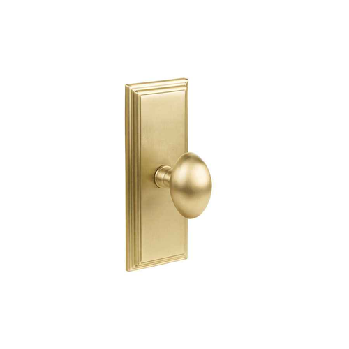 Emtek 8035 Wilshire 7" Non-Keyed Sideplate Lockset, Dummy (Pair) - Brass Tubular