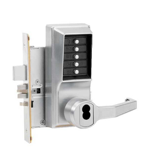 Dormakaba Simplex 8148 Mortise Mechanical Pushbutton Passage Lever Lock with Key Override, Lockout, and Deadbolt