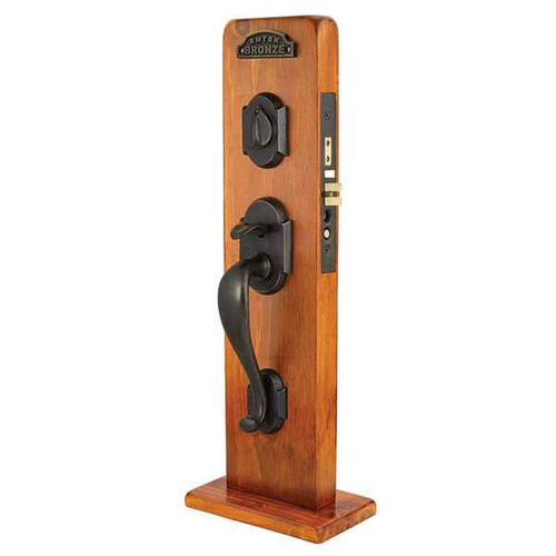 Emtek 3021 Cheyenne Sandcast Bronze Mortise Entrance Handleset - Dummy
