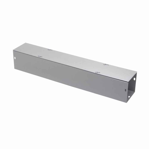 B-Line Eaton series wireway, 4" height, 18" length, 4" width, G NK wireway, Thru holes, No knockouts, Screw cover, 1, Steel, Plated screws, ANSI 61 g
