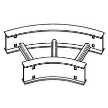 B-Line HORIZONTAL BEND, SERIES 2,3,4&5, 3" / 4" HEIGHT, 45 DEG., 18" WIDTH, 48" RADIUS, ALUMINUM