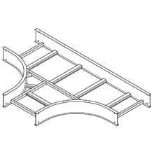 B-Line HORIZONTAL TEE, SERIES 2,3,4&5, 3" / 4" HEIGHT, 18" WIDTH, 48" RADIUS, ALUMINUM