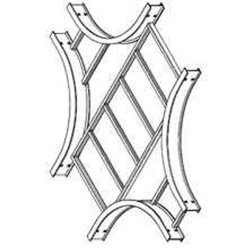 B-Line HORIZONTAL EXPANDING/REDUCING CROSS, SERIES 2,3,4&5, 3" / 4" HEIGHT, 42" TO 18" WIDTH, 24" RADIUS, ALUMINUM
