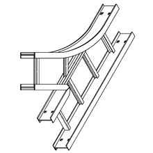 B-Line HORIZONTAL WYE, SERIES 2,3,4&5, RIGHT, 3" / 4" HEIGHT, 24" WIDTH, 24" RADIUS, ALUMINUM