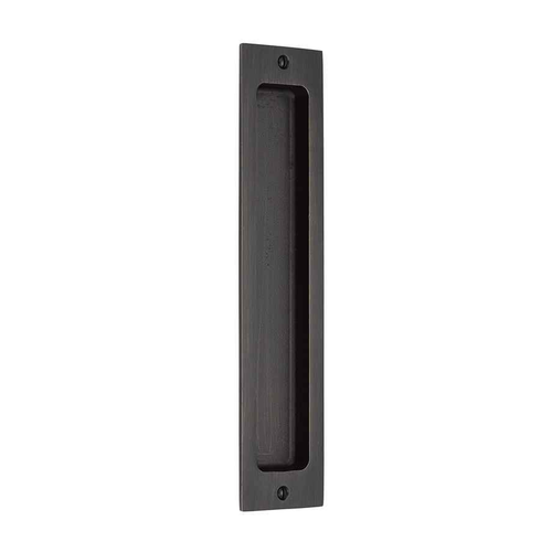 Emtek 220410 Rustic Modern Rectangular Sandcast Bronze Flush Pulls (2" x 10")