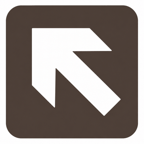 Don-Jo HS-9060-36 ADA Sign Diagonal Arrow in Brown Plastic for Commercial Door Applications