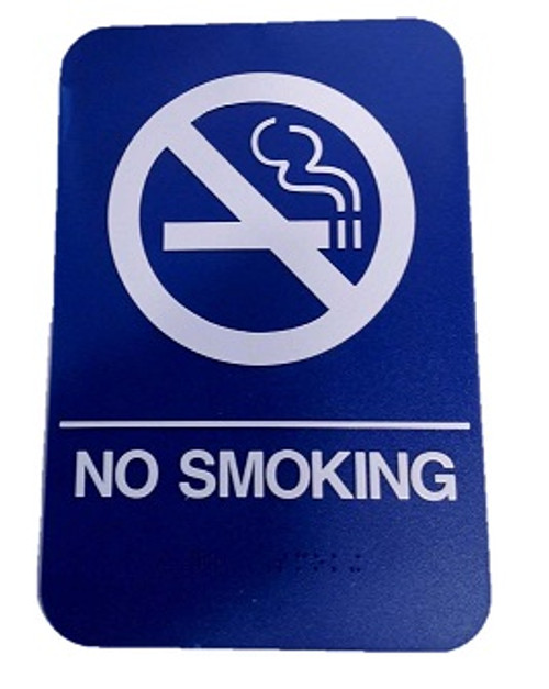 Don-Jo HS 9070 ADA Sign 22 No Smoking, Blue Finish, Plastic Material