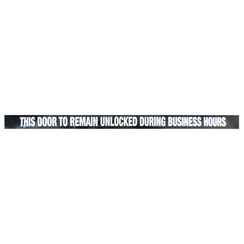 Don-Jo DD-2 Door Decal 24" x 1-1/2" White on Black Plastic Sign Strip