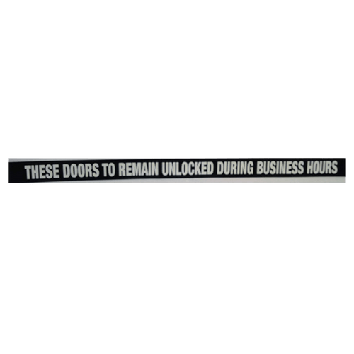 DON-JO DD 4 Door Decal 24" x 1-1/2", Plastic Material, White on Black Finish