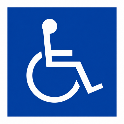 Don-Jo HD-1 Handicap Decal 4" x 4" Plastic Accessibility Sign