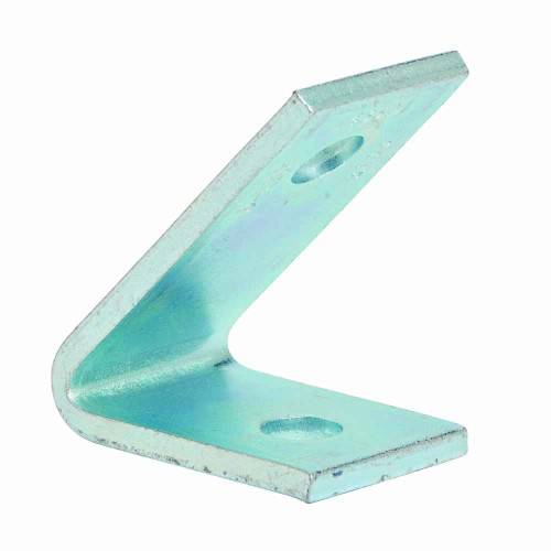 B-Line Eaton series strut fittings and accessories, 1.62" Height, 4.48" Length, 2.35" Width, .63lbs, Steel, Two hole closed angle, 45 deg, Thickness 1