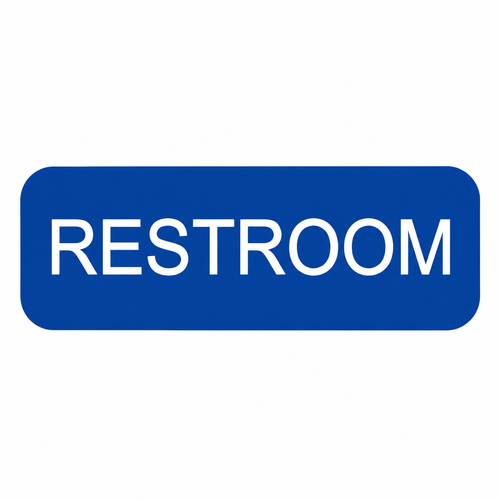 Don-Jo HS-9070-48 Title 24 Restroom Door Sign — 1-3/4" x 6", Blue Plastic with Braille