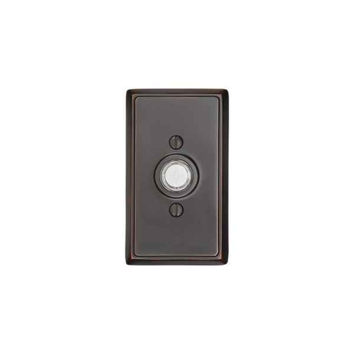 Emtek 2403 American Classic Brass Doorbell with Plate & Button - Rectangular Rosette