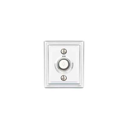 Emtek 2404 American Classic Brass Doorbell with Plate & Button - Wilshire Rosette