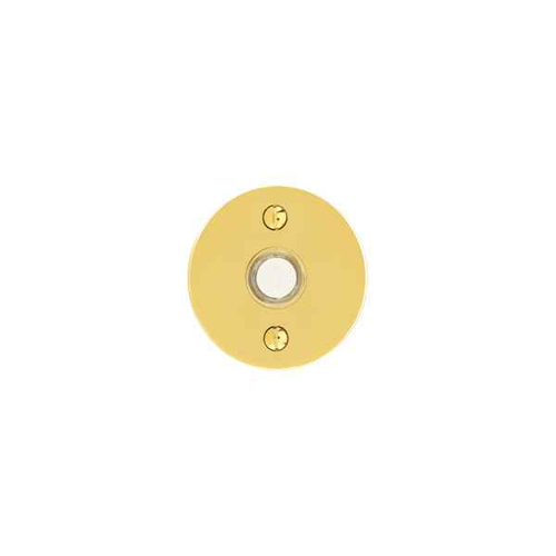 Emtek 2458 Contemporary Brass Doorbell with Plate & Button - Disk Rosette