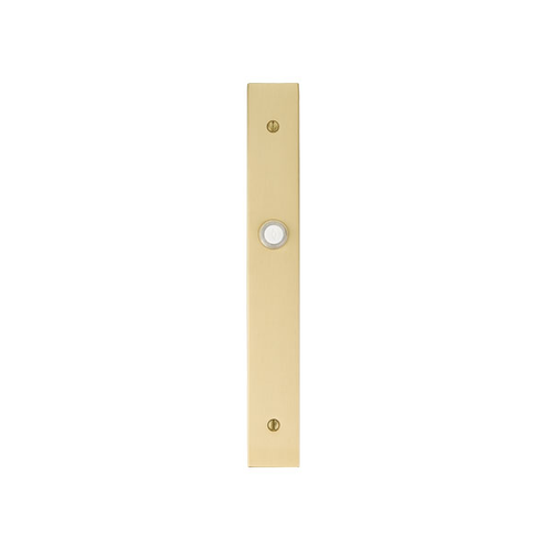 Emtek 2441 STRETTO Brass Doorbell with Plate & Button with 1-1/2" x 11" Rosette STRETTO Plate