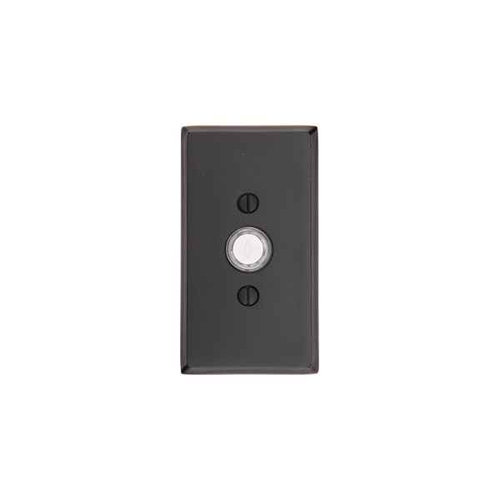 Emtek 2423 Sandcast Bronze Doorbell with Plate & Button with #3 Rosette
