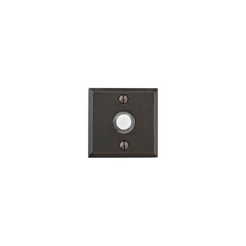 Emtek 2425 Sandcast Bronze Doorbell with Plate & Button with #6 Rosette