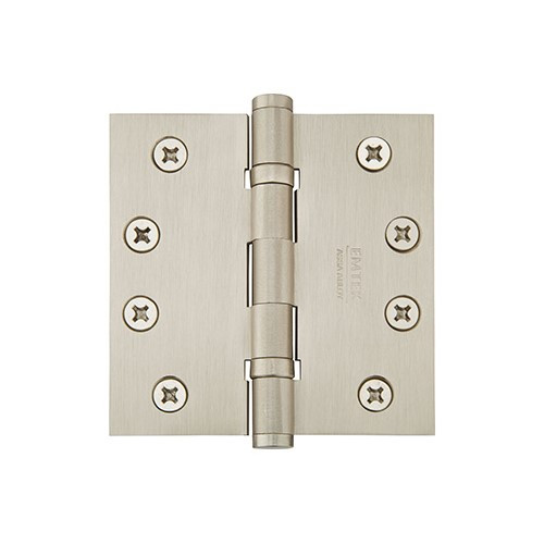 Emtek 96415 Heavy Duty Ball Bearing Hinges (Pair), 4-1/2" x 4-1/2" with Square Corners, Solid Brass