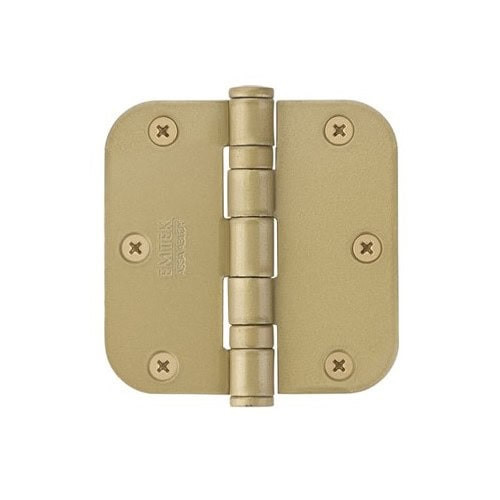Emtek 94033 Heavy Duty Ball Bearing Hinges (Pair), 3-1/2" x 3-1/2" with 5/8" Radius Corners, Plated Steel