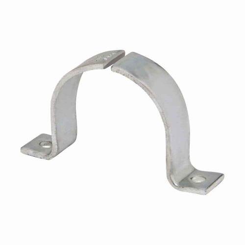 B-Line Eaton series pipe straps, 2" height, 8.375" length, 1.62" width, Clamp halves allow pipe to be fastened to channel, Two piece pipe clamp, Elect