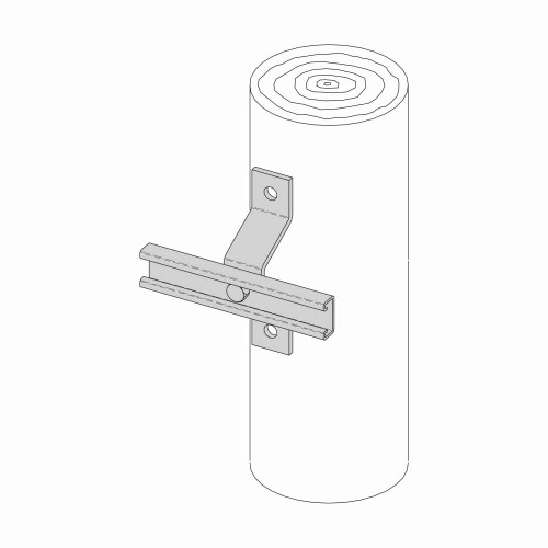 B-Line Eaton series strut fittings and accessories, 9.62" Height, 8" Length, 4.375" Width, 2.48lbs, Steel, Bracket, Electro-plated zinc
