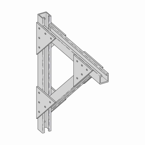 B-Line Eaton series strut fiberglass channel and fittings, 29" Height, 40" Length, 1.62" Width, .750lbs, Steel, Bracket
